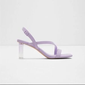 Aldo Purple Heels with Strappy Design and Block Heel